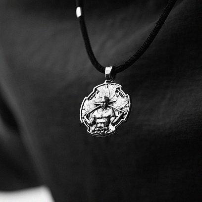 Серебряный кулон "Український козак. Молитва до Пресвятої Богородиці" 133207 №13