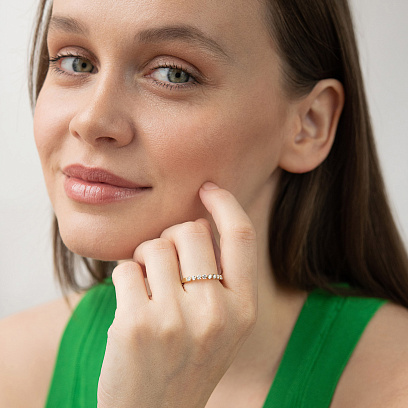 Золотое кольцо с бриллиантами кб0593ri №2