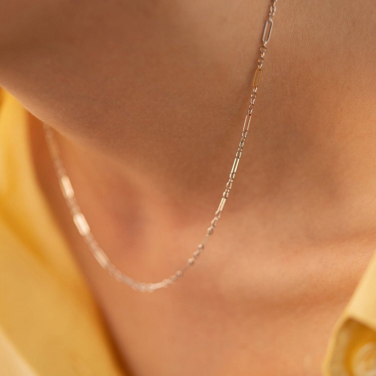 Колье - цепочка в белом золоте кол02387 от ювелирного магазина Оникс - 11