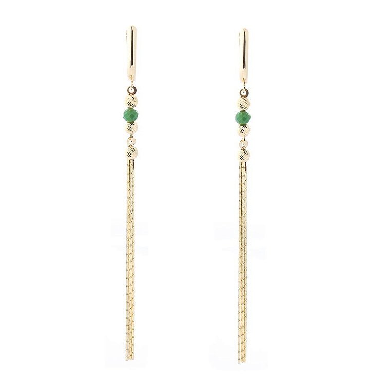 Золотые серьги на цепочке с агатом с05612 от ювелирного магазина Оникс