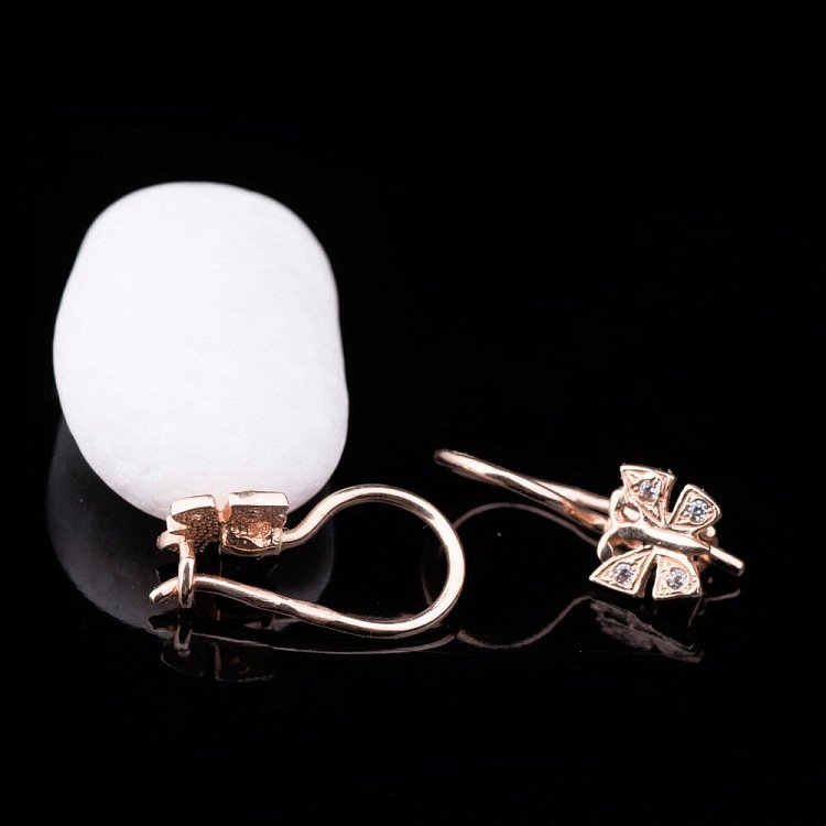 Детские золотые серьги "Бабочки" с01219 от ювелирного магазина Оникс - 2