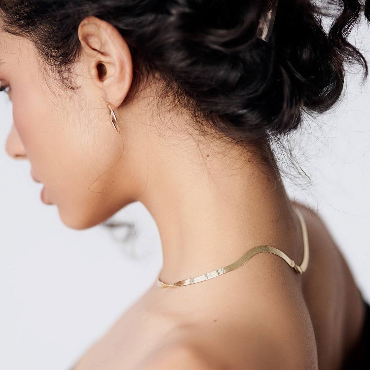 Кольє "Наомі" у жовтому золоті (снейк) ц00459 від ювелірного магазину Онікс - 6