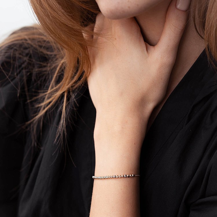 Золотой браслет "Шарики" б05113 от ювелирного магазина Оникс - 7