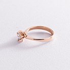 Золотое помолвочное кольцо (фианит) к02067 от ювелирного магазина Оникс - 2