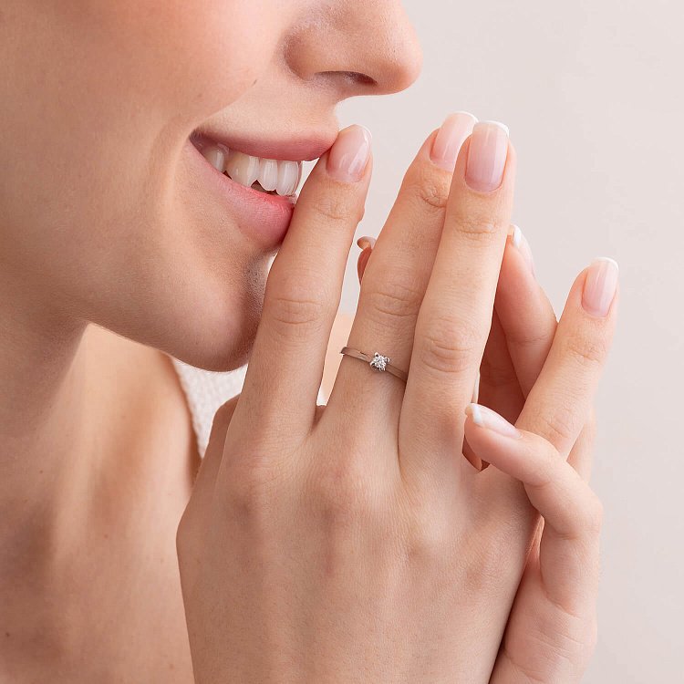 Заручальна золота каблучка з діамантом 22481521 від ювелірного магазину Онікс - 4