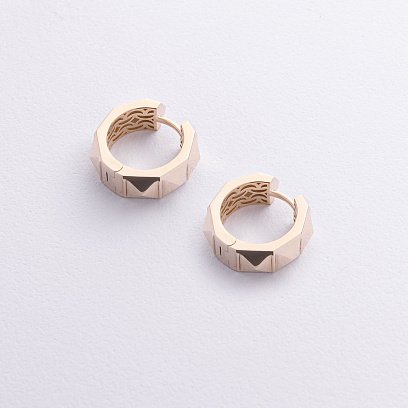 Сережки - кільця "Luisa" у жовтому золоті с09158 №3