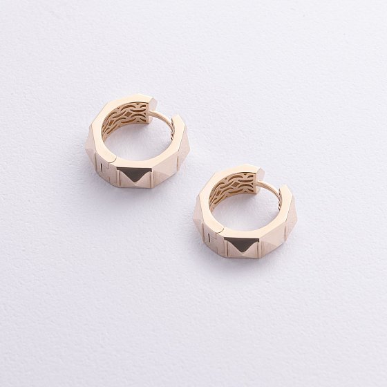 Сережки - кільця "Luisa" у жовтому золоті с09158 №3