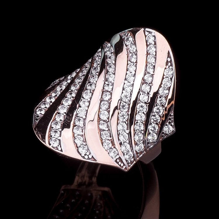 Кольцо (фианиты) к01349 - 1 Кольцо (фианиты) к01349 от ювелирного магазина Оникс - 1