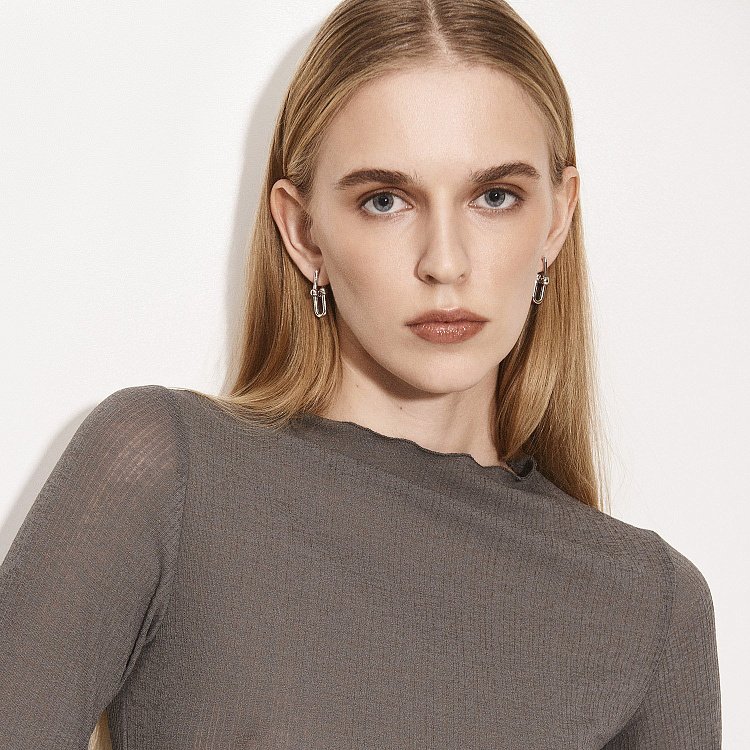 Серьги "Фантазия" в белом золоте с08793 от ювелирного магазина Оникс - 3