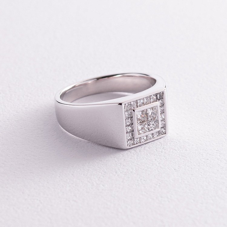 Мужская золотая печатка с бриллиантами кб0377nl от ювелирного магазина Оникс - 4