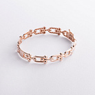 Жесткий браслет "Фантазия" в красном золоте б05836 от ювелирного магазина Оникс - 1