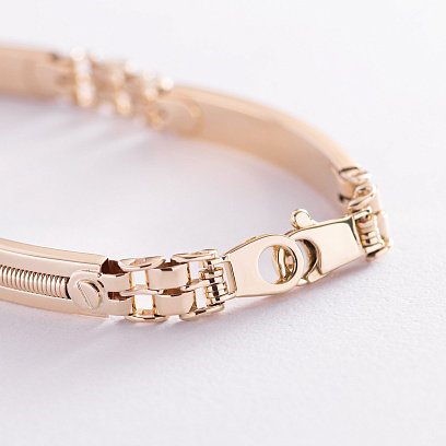 Мужской браслет в желтом золоте (оникс) б05007 №3