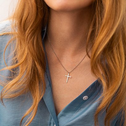 Серебряное колье "Крестик" 1104 №2