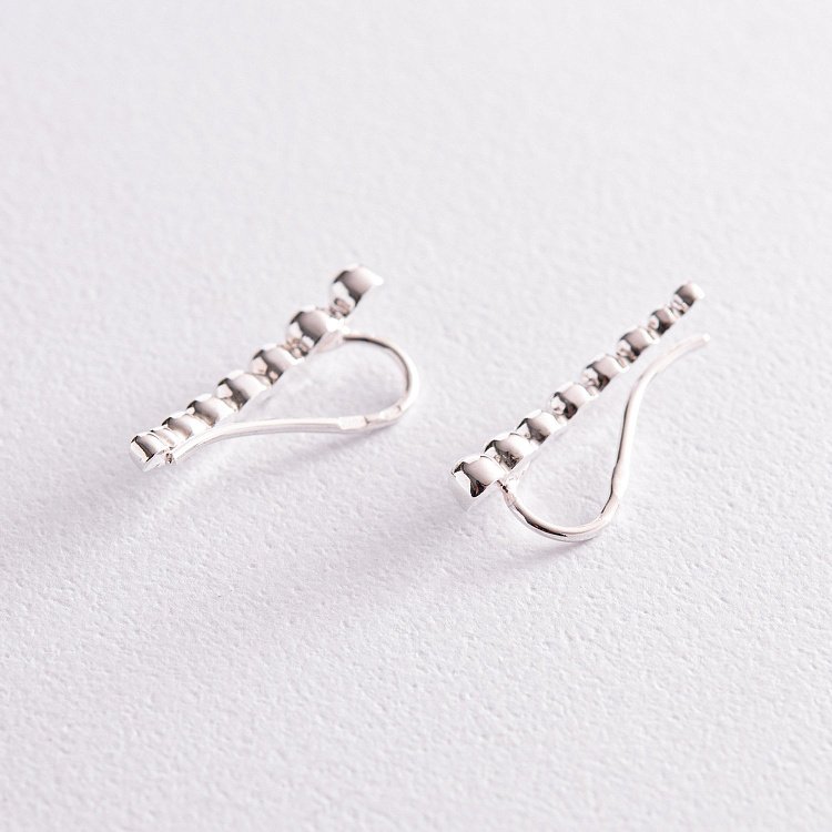 Срібні сережки - клаймбери "Кульки" 123221 від ювелірного магазину Онікс - 7