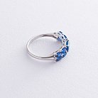 Золота каблучка з синіми сапфірами і діамантами R13015Saj от ювелирного магазина Оникс - 2