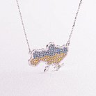 Золоте кольє "Україна" з блакитними та жовтими діамантами 727041121 от ювелирного магазина Оникс - 3