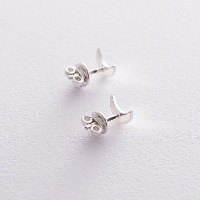 Серебряные серьги-пусеты "Луна" 122635 №6