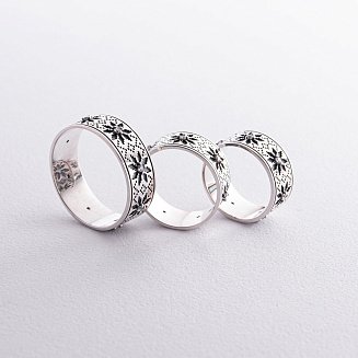 Серебряное кольцо "Вышиванка" (фианиты) 1113 №10