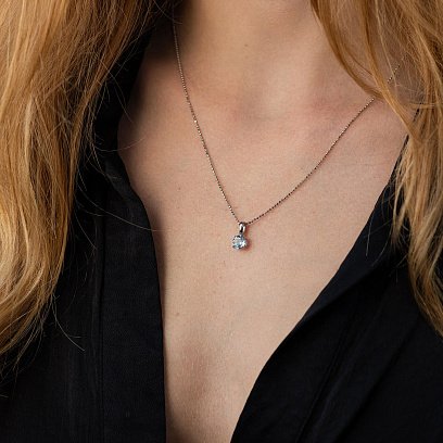 Золота підвіска з блакитним топазом пб0080gl №2