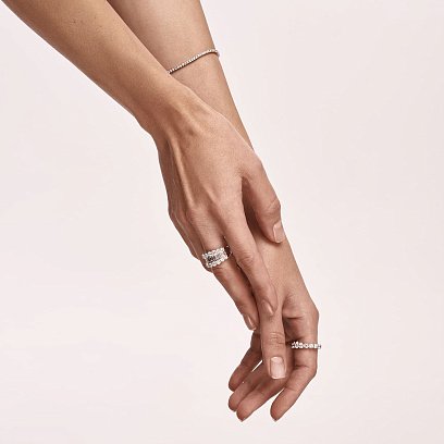 Кольцо в белом золоте с бриллианты кб0376nl №8