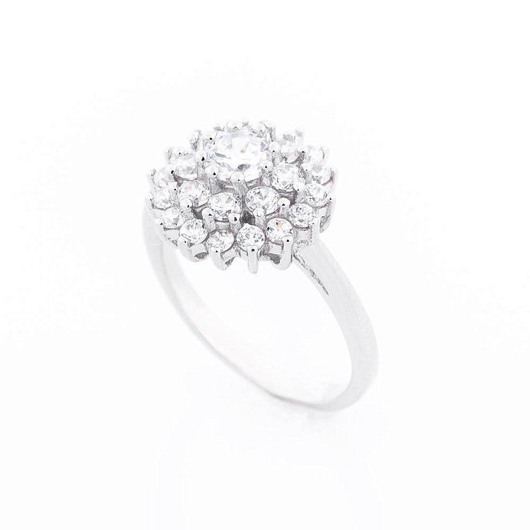 Срібний перстень з фіанітами к10 від ювелірного магазину Онікс