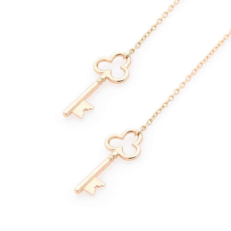 Золоті сережки-протяжки "Ключики" с05435 від ювелірного магазину Онікс - 1