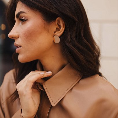 Сережки "Комети" в червоному золоті с07586 №10