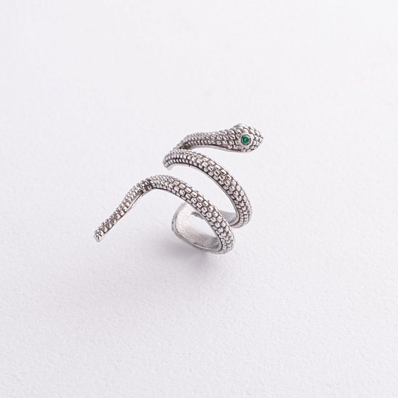 Сережка - каффа "Змія" в білому золоті с09529 №4