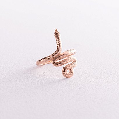 Кольцо "Змея" в красном золоте к07103