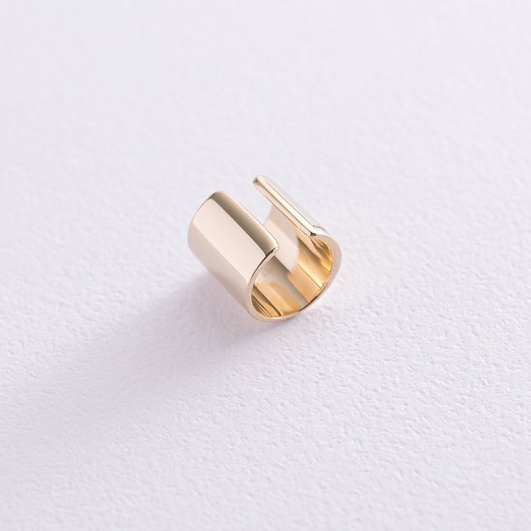 Серьга-каффа в желтом золоте с06951 от ювелирного магазина Оникс - 10