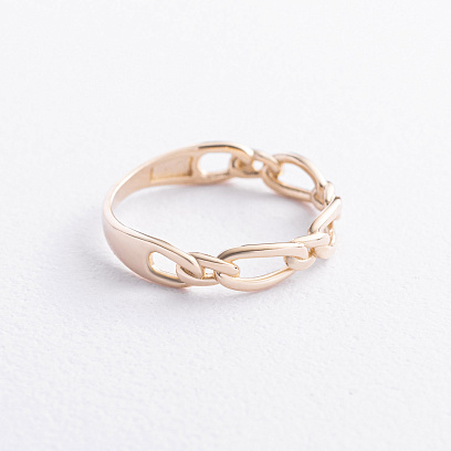 Каблучка "Ланцюжок" у жовтому золоті к08510 №2