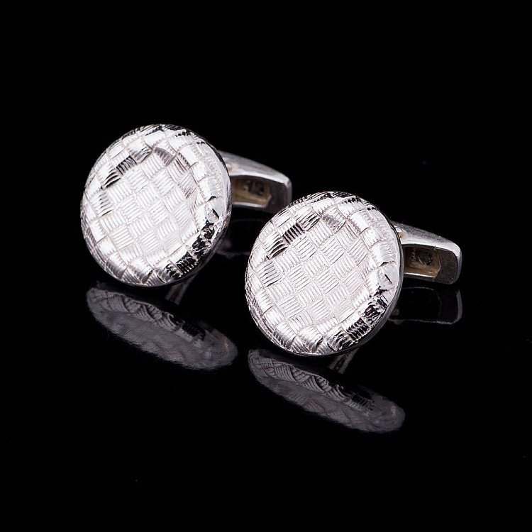 Серебряные запонки (родий) 25007 от ювелирного магазина Оникс