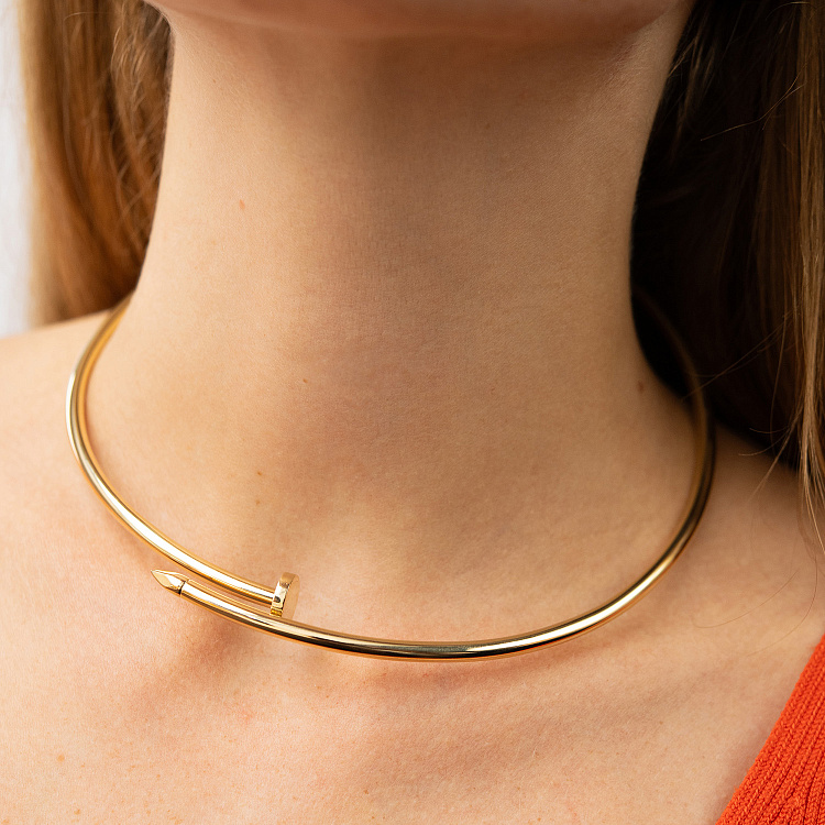 Колье "Гвоздь" в желтом золоте кол02530 от ювелирного магазина Оникс - 3