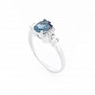 Помолвочное кольцо (топаз "Лондон голубой", фианиты) 111485 от ювелирного магазина Оникс