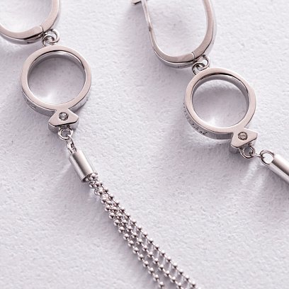 Срібні сережки на англійській застібці 122293 №3