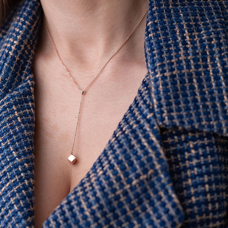 Золоте кольє з кубиком 860355 від ювелірного магазину Онікс - 1