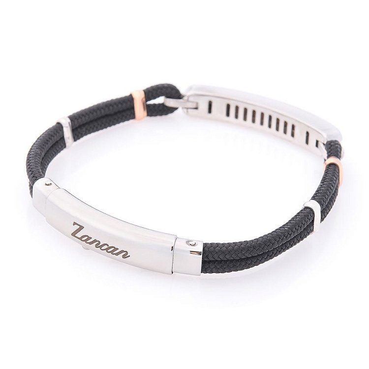 Чоловічий браслет з кевлара з сріблом і золотою вставкою ZANCAN EXB785R-N від ювелірного магазину Онікс - 2