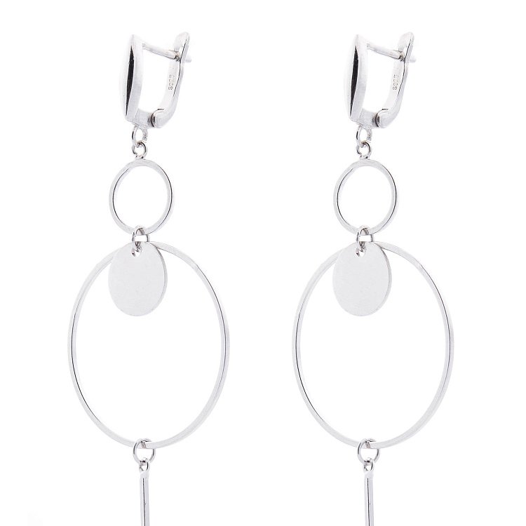 Срібні сережки "Геометрія" 122221 від ювелірного магазину Онікс - 1