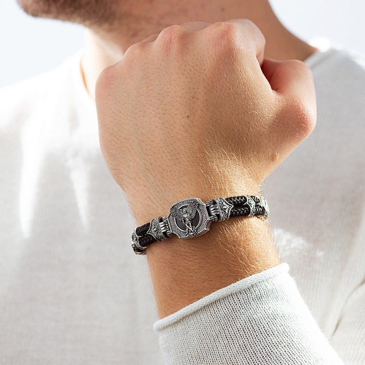 Серебряный браслет "Архангел Михаил" (оникс) 1377 от ювелирного магазина Оникс - 6