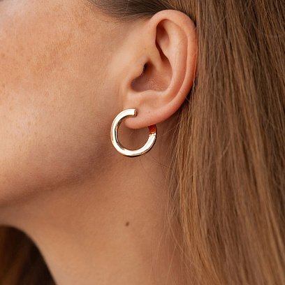 Золотые серьги "Фрея" (круглые) с07397