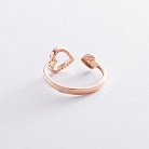 Золотое кольцо "Сердце" (фианиты) к06516 от ювелирного магазина Оникс - 1