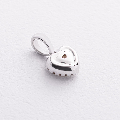 Золотий кулон "Сердечко" з діамантами пб0401lg №2