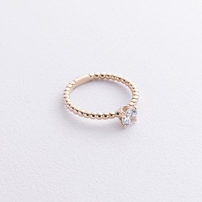 Заручальна золота каблучка з фіанітом к08158 №3