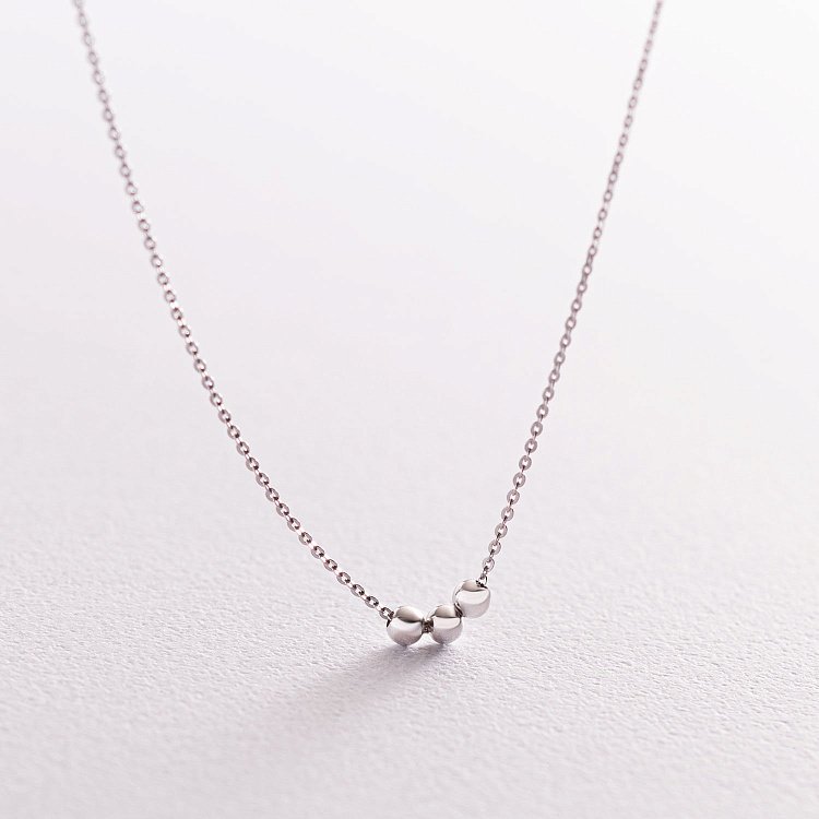 Серебряное колье "Шарики" 181095 от ювелирного магазина Оникс - 4