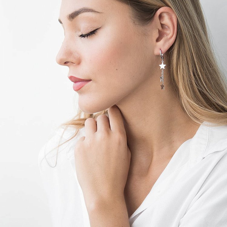 Срібні сережки "Зірочки" 122246 від ювелірного магазину Онікс - 2