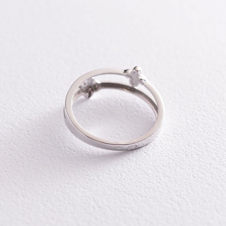 Кольцо "Клевер" в белом золоте к06685 от ювелирного магазина Оникс - 2