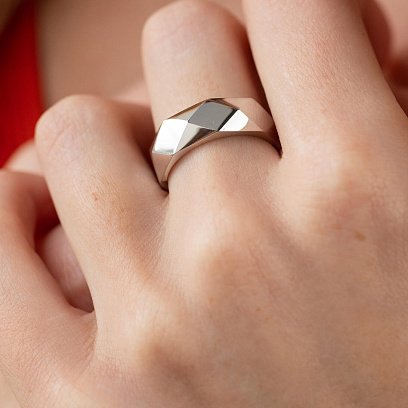 Кольцо "Совершенство" в белом золоте к07996 №3