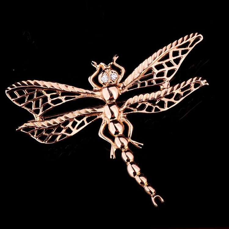 Золота брошка "Стрекоза" зак00142 від ювелірного магазину Онікс