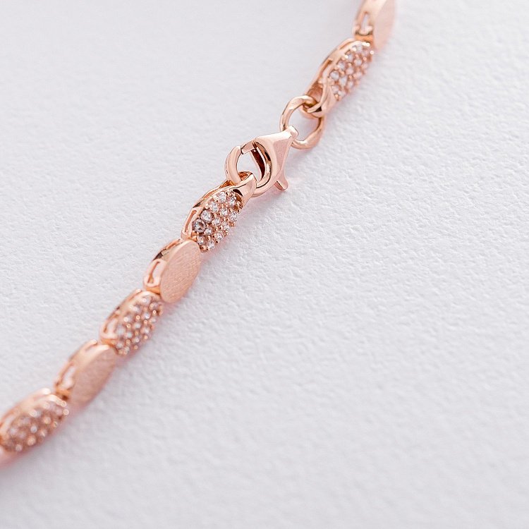 Золотий браслет з фіанітами б04113 від ювелірного магазину Онікс - 2