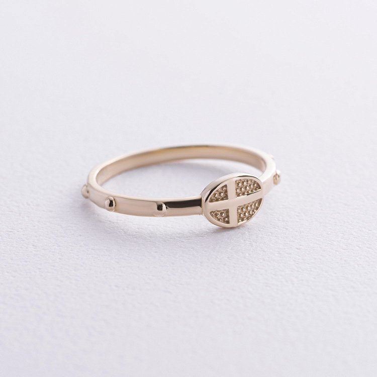 Каблучка "Розарій" у жовтому золоті к08017 від ювелірного магазину Онікс - 2